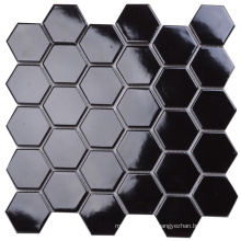 Modern Fashion Style Anti-Microbial Black Hexagon Mosaic Tile